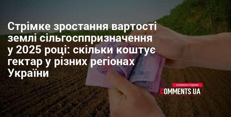 Швидке підвищення цін на сільгоспземлі у 2025 році: які ціни на гектар в різних областях України?
